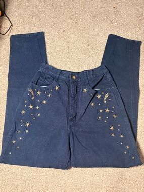 Women’s Navy Star-Embellished Jeans